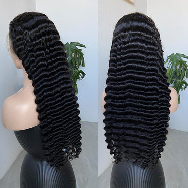 Deep Wave 13x4 Transparent/HD Lace Full Frontal Natural Color Wig