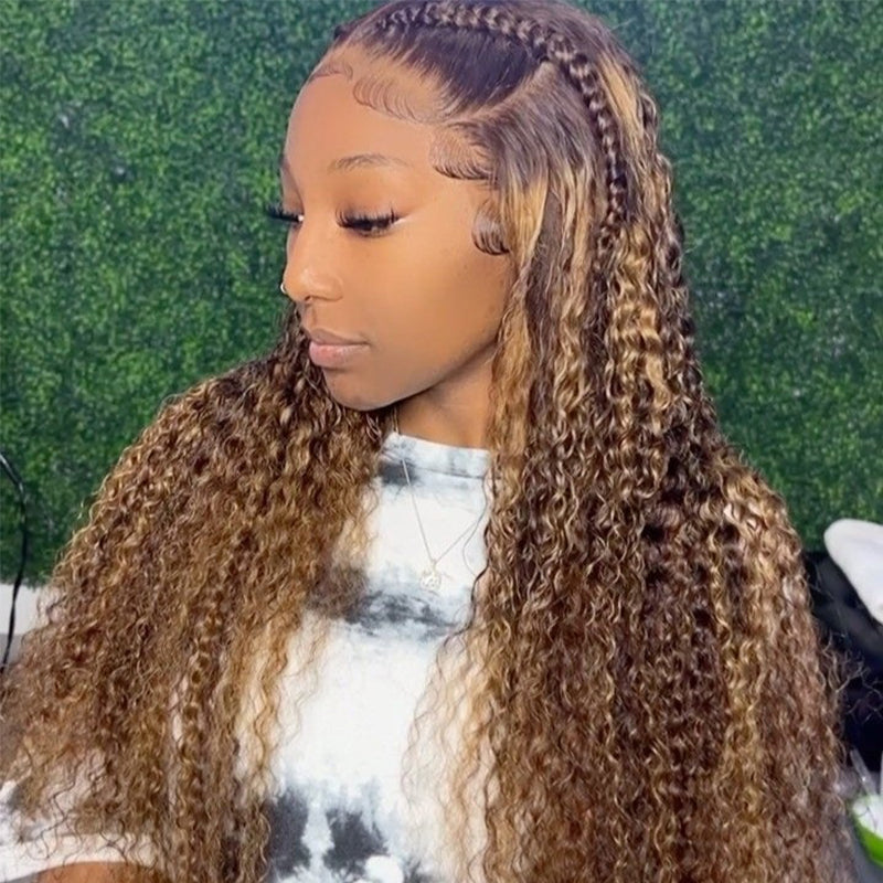 Burmese curly Bundle Virgin Human Hair 4-27 High light Color