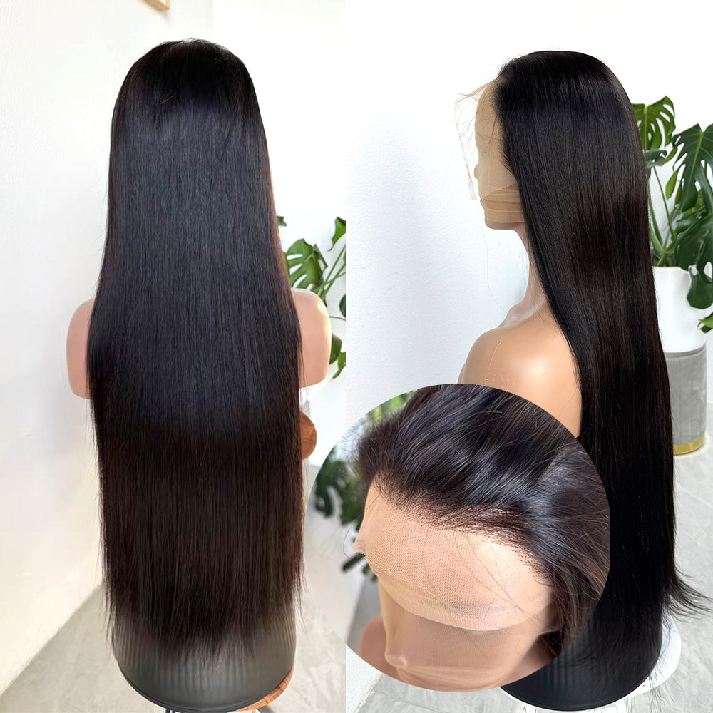 Straight 13x4 Transparent/HD Lace Full Frontal Natural Color Wig
